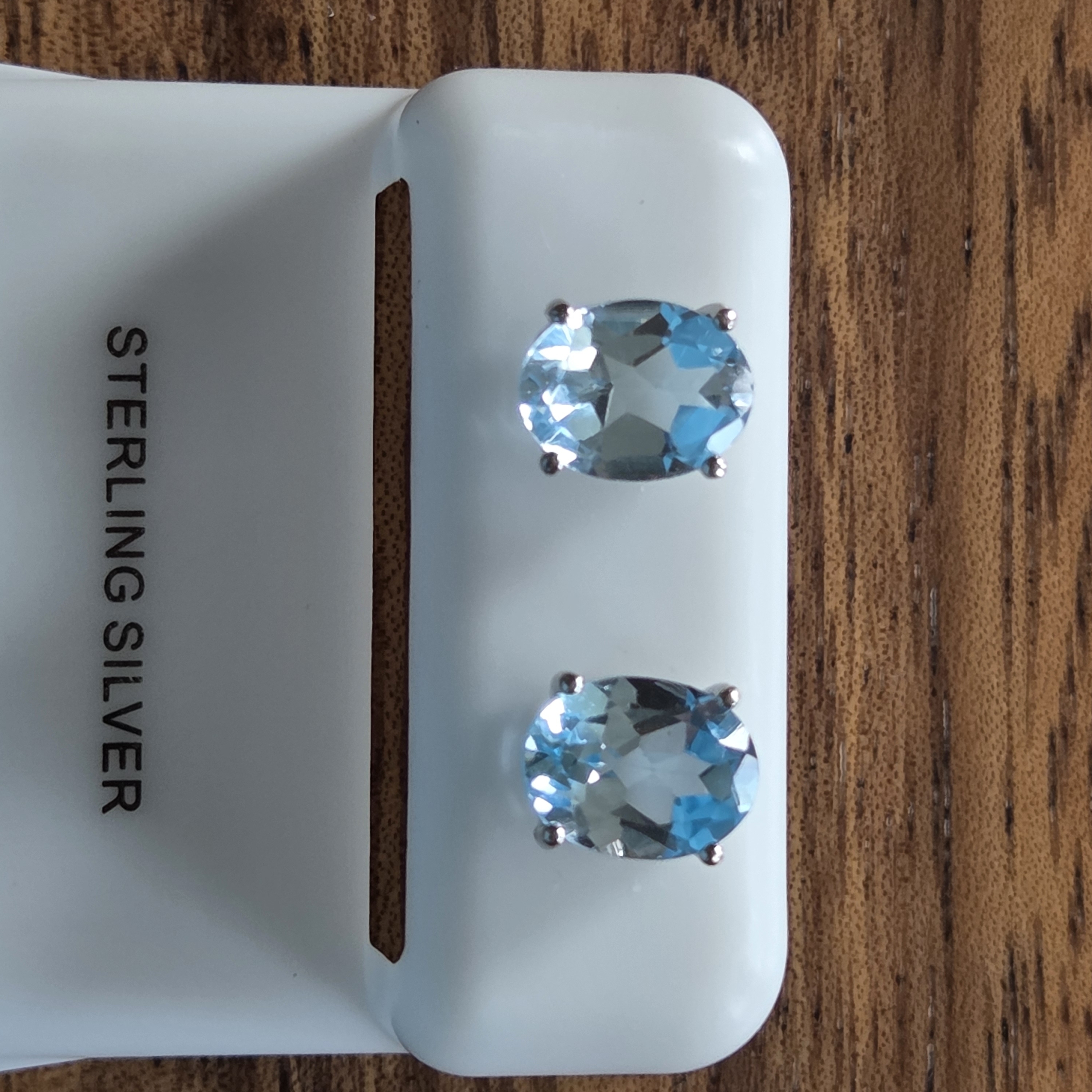 Sterling Silver Blue Gemstone Earrings
